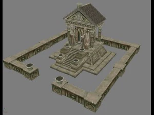 arena model permainan - candi ares 01 Model 3D