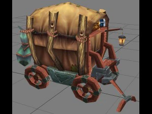 ゲームモデルアリーナ - 馬車ドワーフ 01 3Dモデル