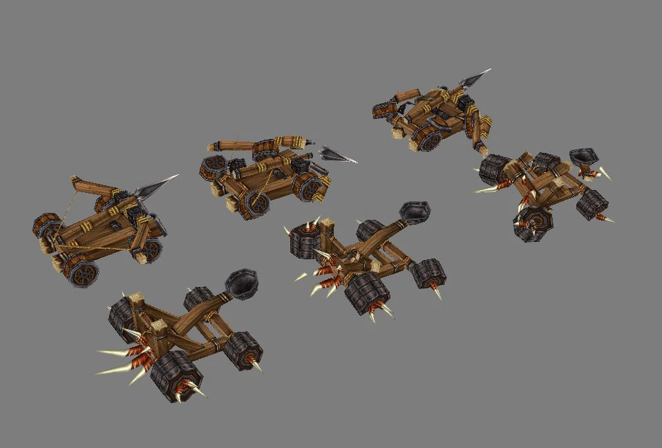 game model arena - catapult 01 3D Model .c4d .max .obj .3ds .fbx .stl .blend 