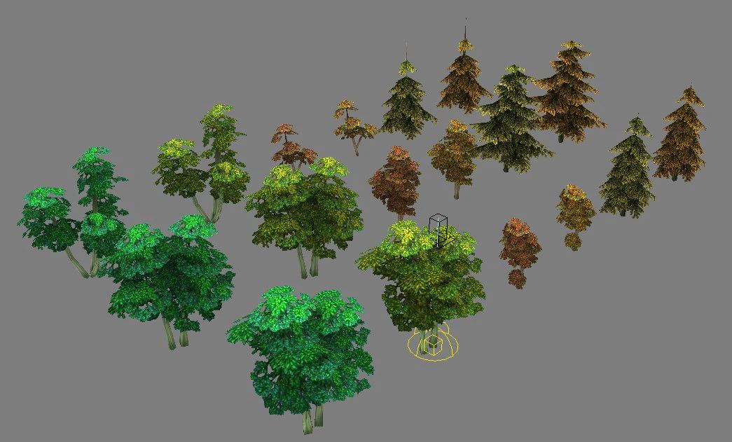 game model arena - forest trees grass 01 3D Model .c4d .max .obj .3ds .fbx .stl .blend