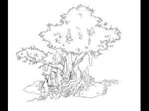 game model arena - grass flowers trees 01 01 3D Model
