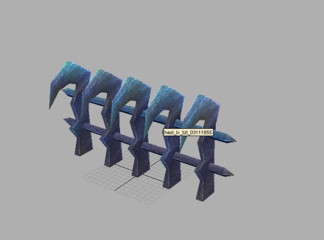 game model arena - inferno area iron fence 01 01 3Dモデル .c4d .max .obj .3ds .fbx .stl .blend 