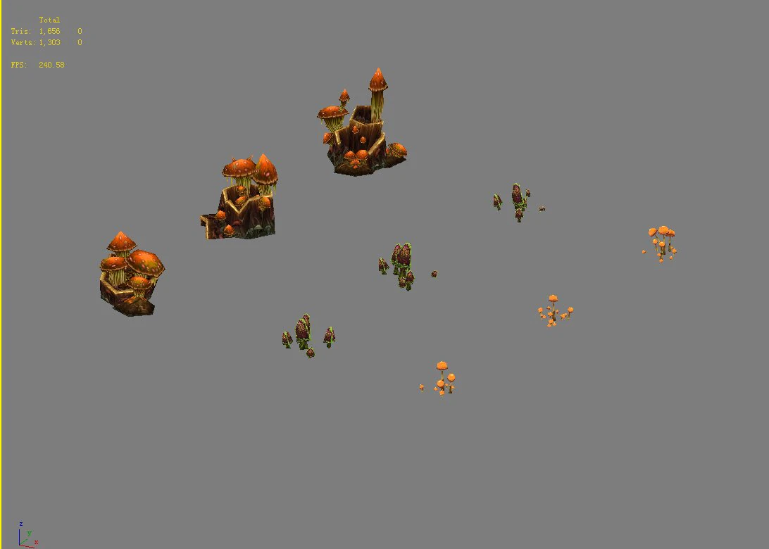 game model arena - mushroom 01 3D Model .c4d .max .obj .3ds .fbx .stl .blend