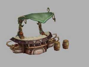 game model arena - stalls light elves 01 3D Model