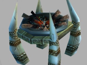 game model arena - stone and wood brazier 01 3D Model