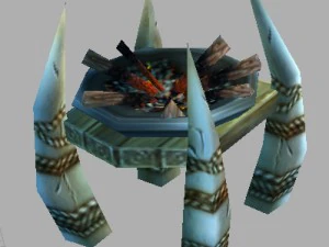 ar&egrave;ne de mod&egrave;le de jeu - brasier en pierre et bois 01 Modèle 3D