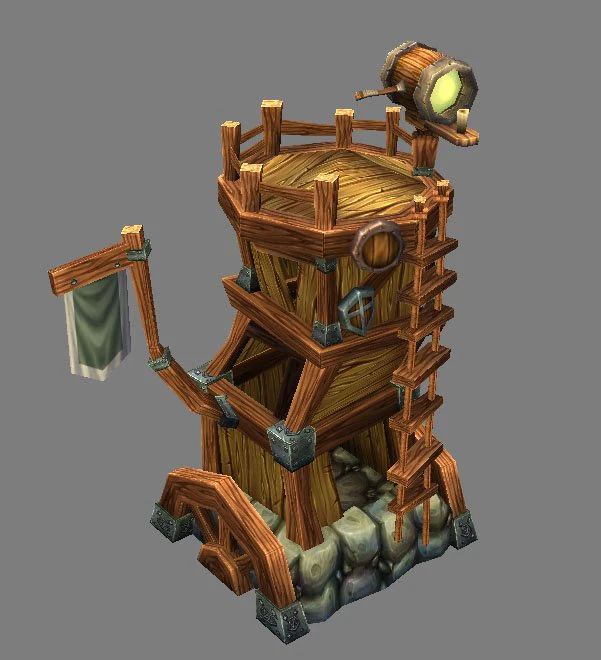 game model arena - tower dwarf 01 3D Model .c4d .max .obj .3ds .fbx .stl .blend 