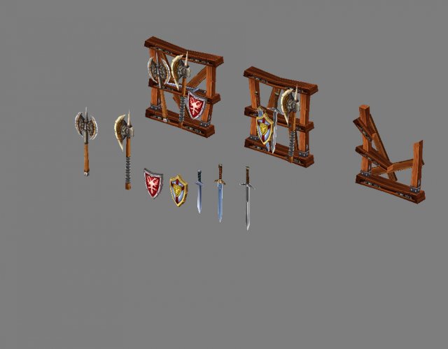 game model arena - rack and stone parapet 0 3D Модель .c4d .max .obj .3ds .fbx .stl .blend 