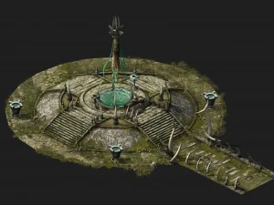 oyun modelleri - zehir vadisi sahnesi - duwang sunağı 0 3D Model