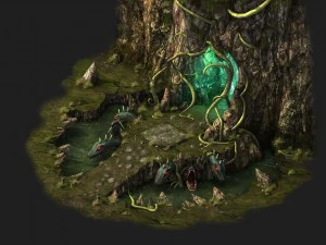 modelos de jogo - cena do vale venenoso - víbora, o guar Modelo 3D