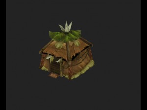 model arena game jungle area - tent 02 01 3D Model