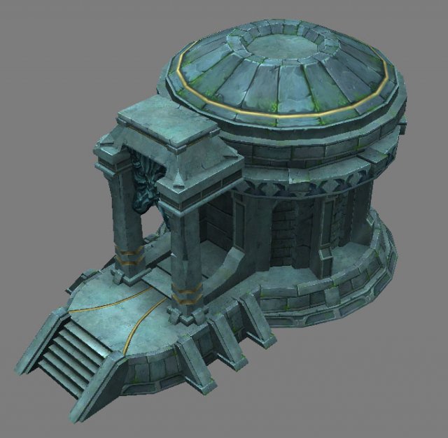 seabed area arena game model building temple 01 0 3D Model .c4d .max .obj .3ds .fbx .stl .blend 