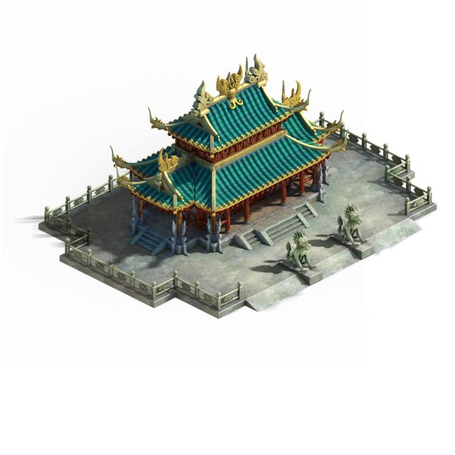 fumo mountain - palace architecture 3D Model .c4d .max .obj .3ds .fbx .stl .blend