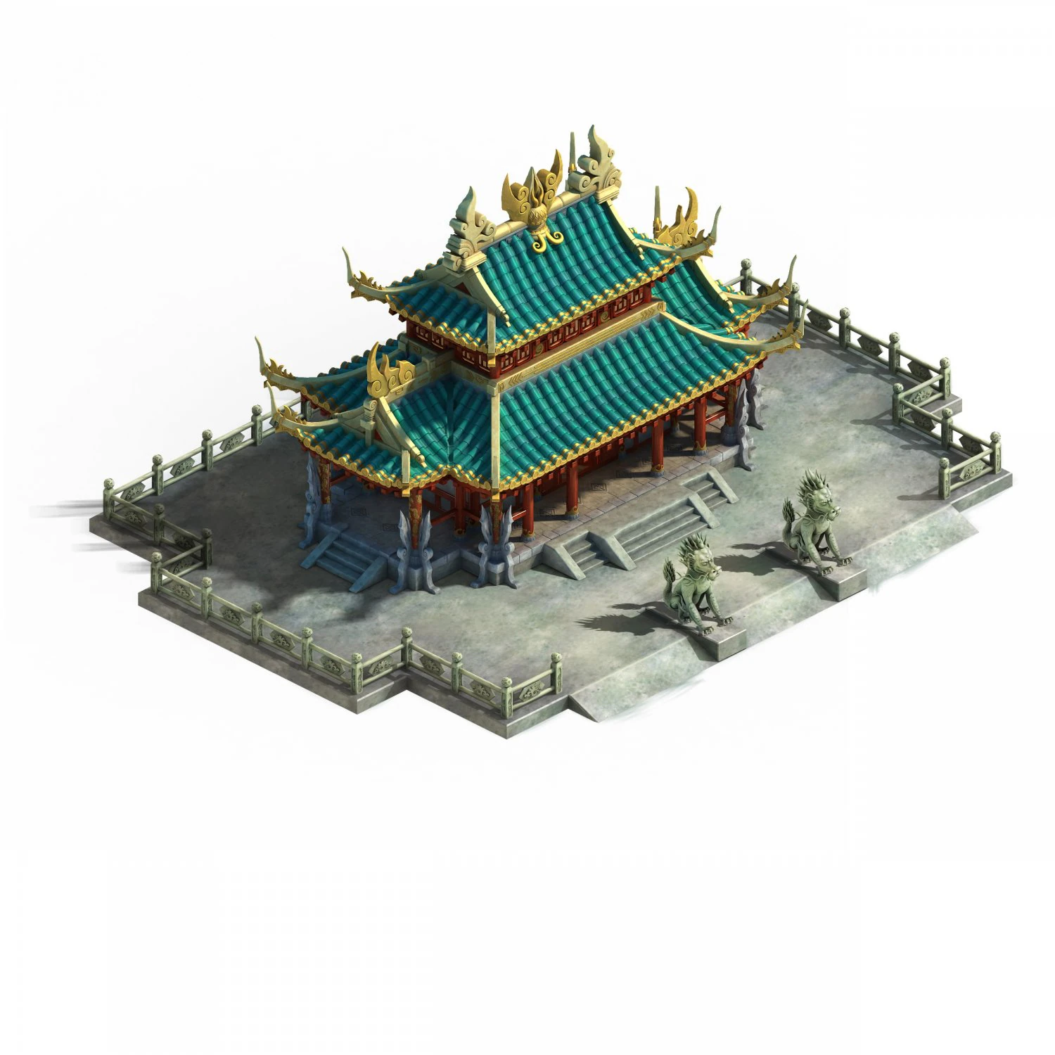 fumo mountain - palace architecture 3D Model .c4d .max .obj .3ds .fbx .stl .blend 