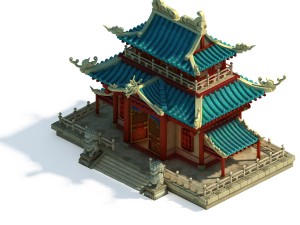 volcano hill - palace architecture 02 3D Модель