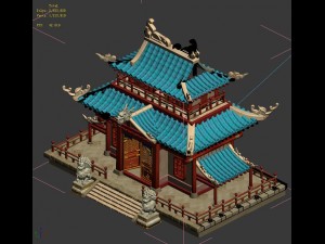 volcano hill - palace architecture 02 Model 3D