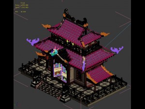 volcano hill - palace architecture 02 Model 3D
