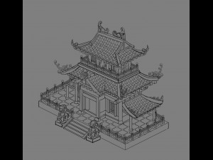volcano hill - palace architecture 02 Model 3D