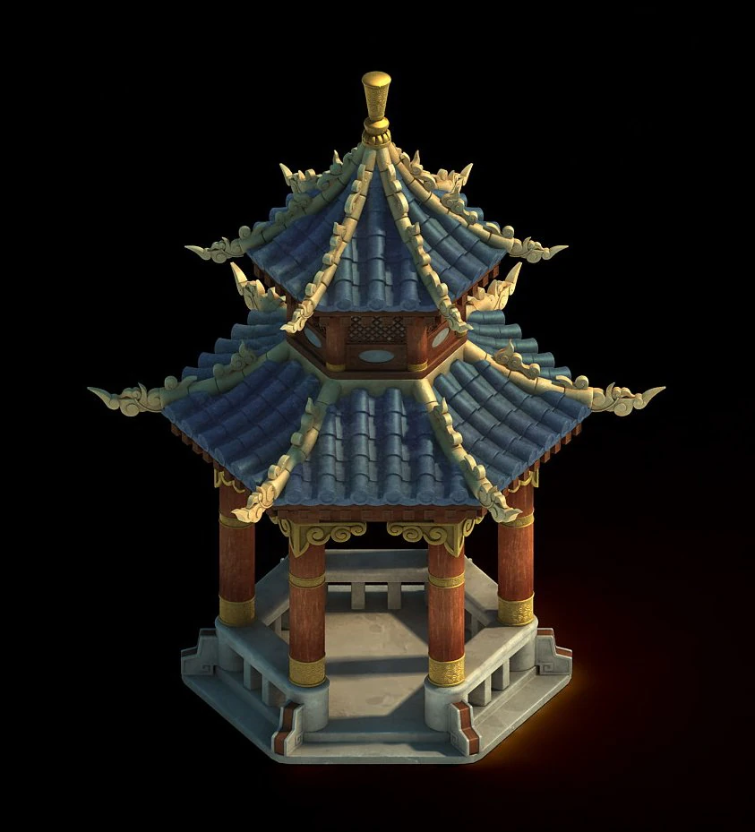 fumo mountain - gazebo 3D Model .c4d .max .obj .3ds .fbx .stl .blend
