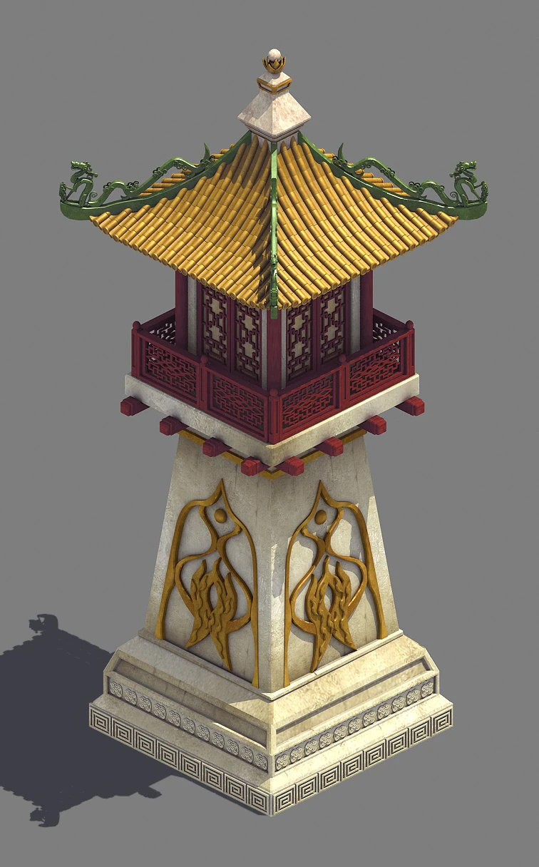 palace - tower 12 3D Model .c4d .max .obj .3ds .fbx .stl .blend 