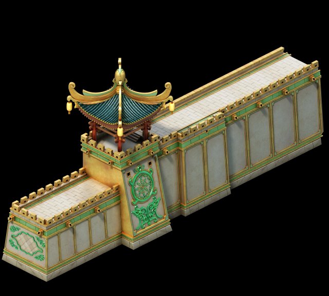 game model - ancient city wall 3D 模型 .c4d .max .obj .3ds .fbx .stl .blend