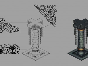 tomb - the palace pillars 3D 模型