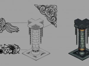tomb - the palace pillars 3D Model