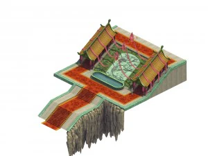 Quadrat - Treppe - Plattform 3D Modell