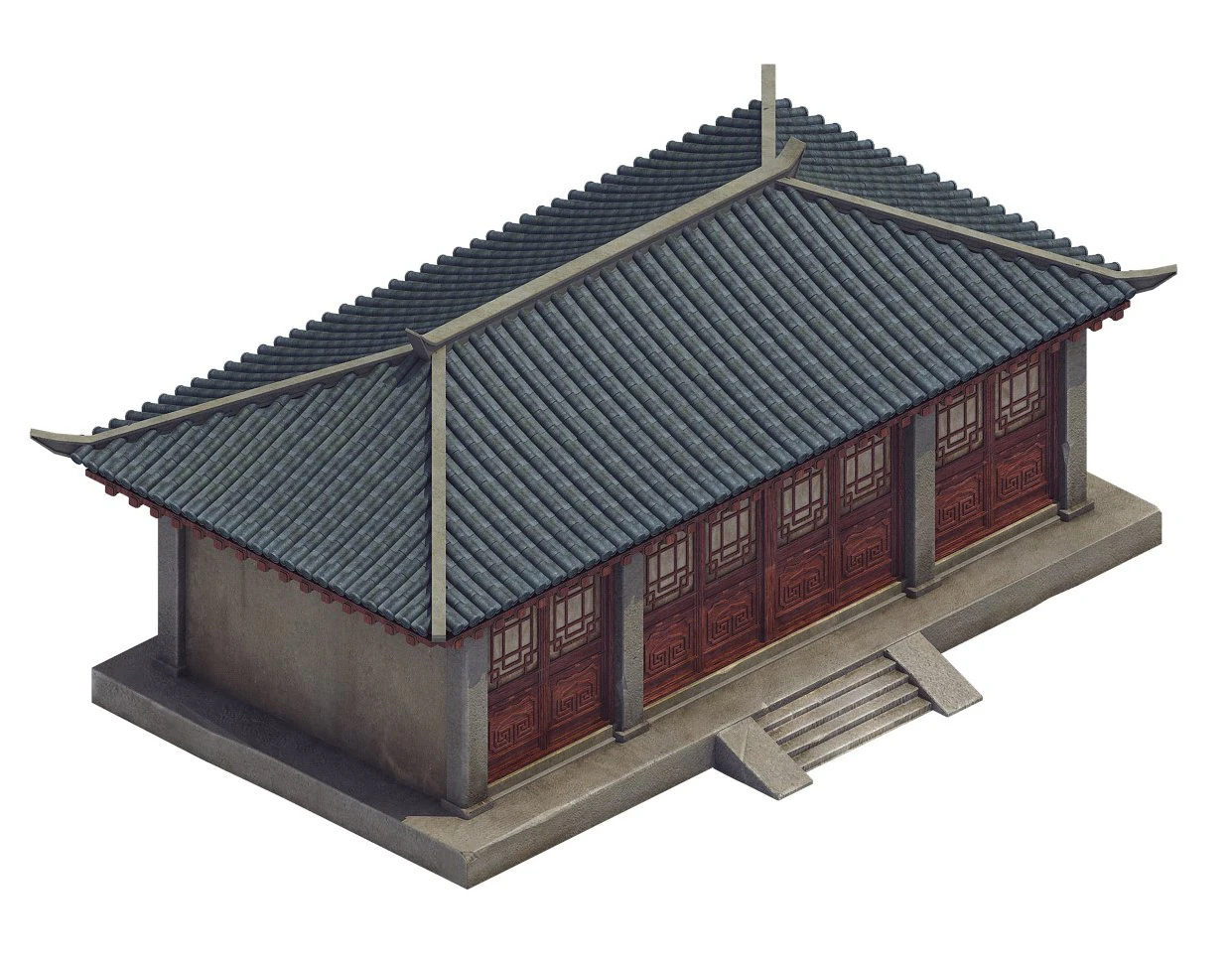 heyang city palace - side hall 3D Model .c4d .max .obj .3ds .fbx .stl .blend