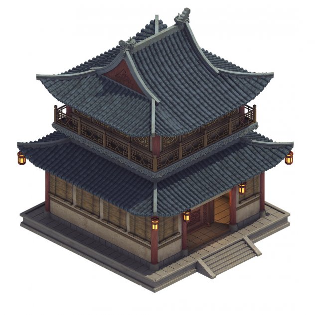 heyang city - double layer restaurant 3D 모델 .c4d .max .obj .3ds .fbx .stl .blend 