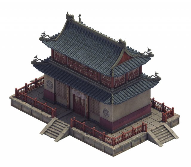 heyang city - temple hall Modèle 3D .c4d .max .obj .3ds .fbx .stl .blend 