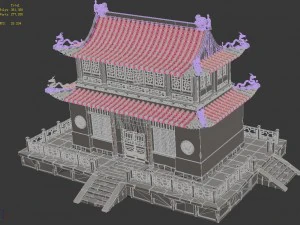 heyang city - temple hall 3D Model