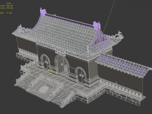 river city - temple gate 3D Model