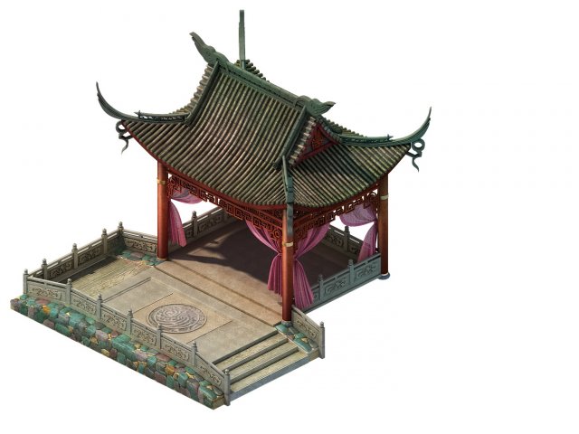 fox xiange - gazebo 3D Model .c4d .max .obj .3ds .fbx .stl .blend 