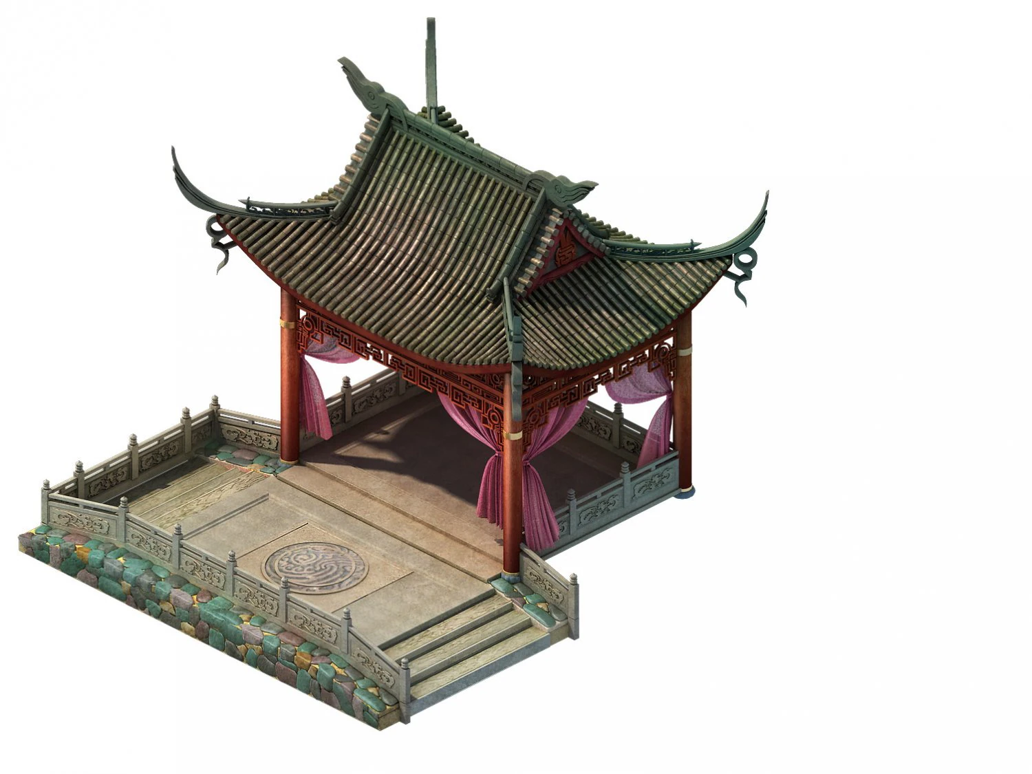 fox xiange - gazebo 3D Model .c4d .max .obj .3ds .fbx .stl .blend 