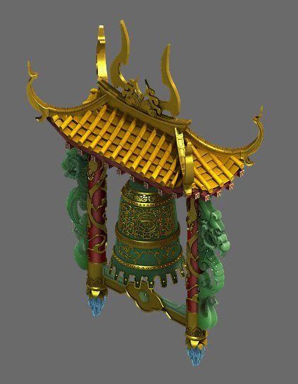 imperial - decoration bell tower 3D Model .c4d .max .obj .3ds .fbx .stl .blend