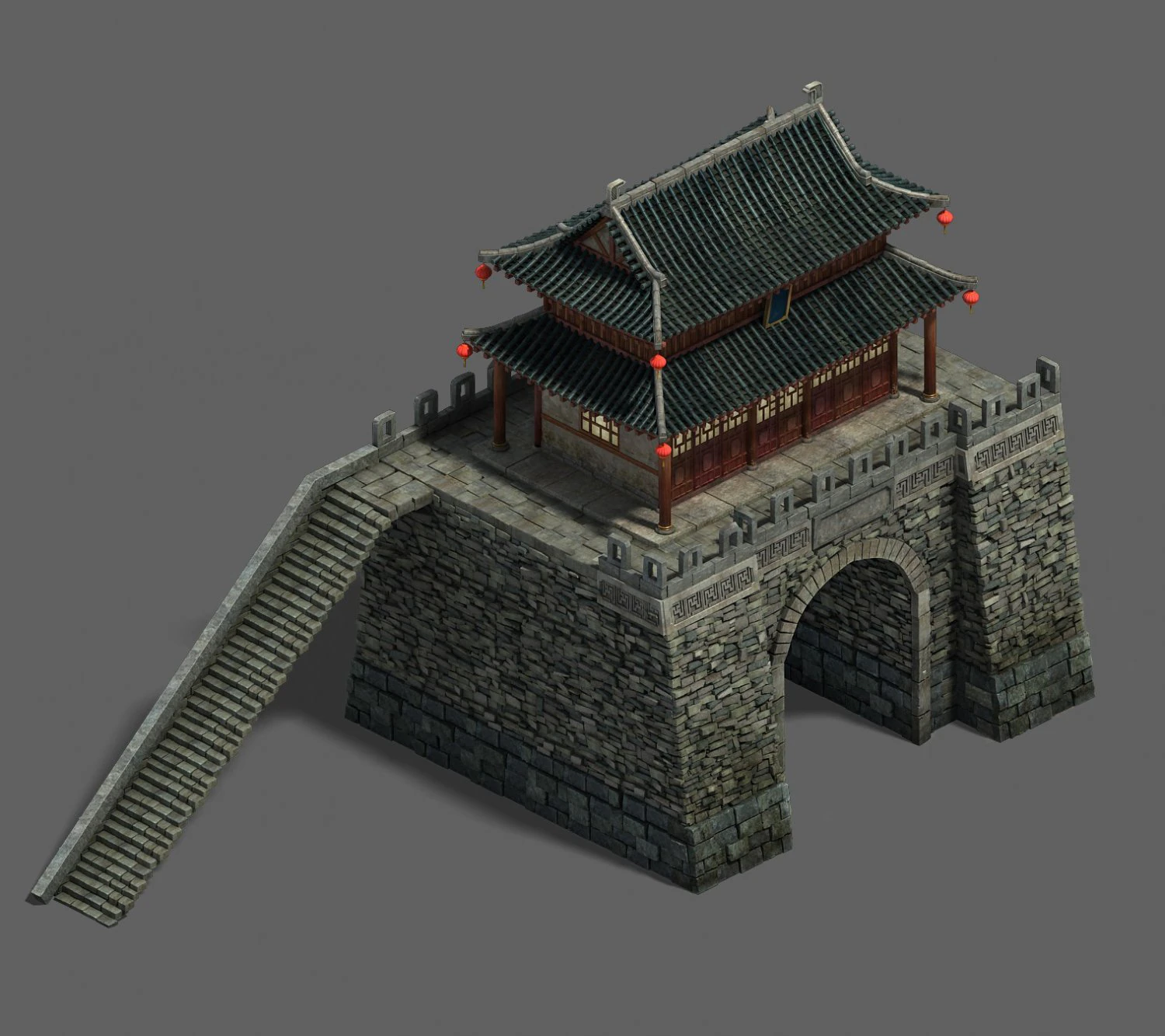 medium city - city gate 3D Model .c4d .max .obj .3ds .fbx .stl .blend