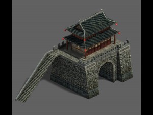 medium city - city gate Model 3D