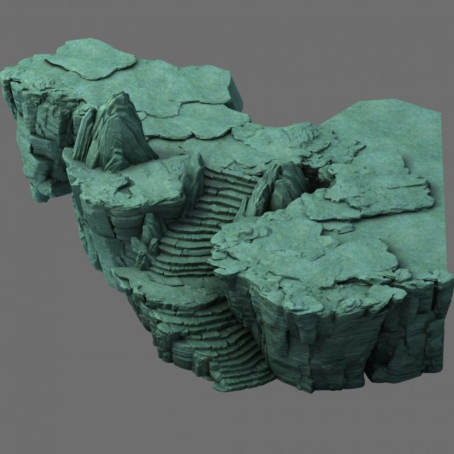 field - terrain stone ladder 3D Model .c4d .max .obj .3ds .fbx .stl .blend 