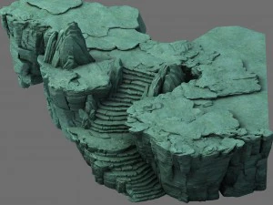 champ - &eacute;chelle de pierre de terrain Modèle 3D