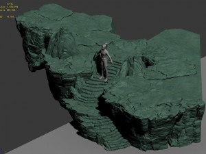 field - terrain stone ladder 3D Model