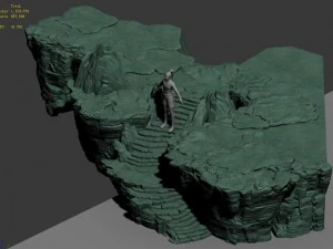 field - terrain stone ladder 3D Model