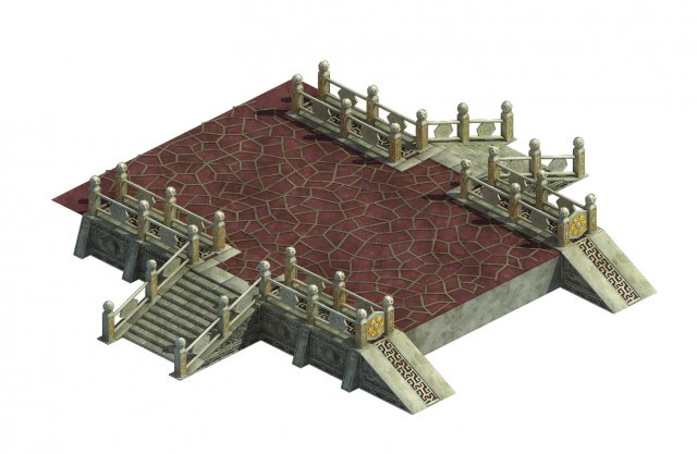 palace - corridor aisle 3D Model .c4d .max .obj .3ds .fbx .stl .blend