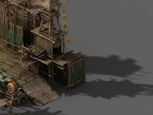 battaglia dell'esercito dell'asciugamano giallo - la porta Modello 3D