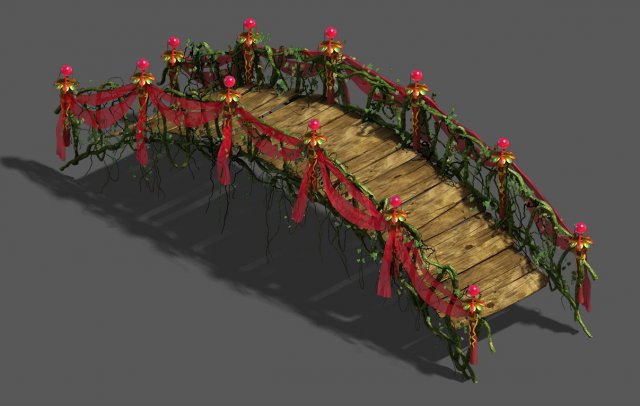 wedding - wooden bridge Modello 3D .c4d .max .obj .3ds .fbx .stl .blend 