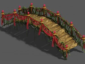 결혼식 - 나무 다리 3D 모델