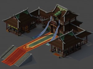 family scene - bank - warehouse Modèle 3D