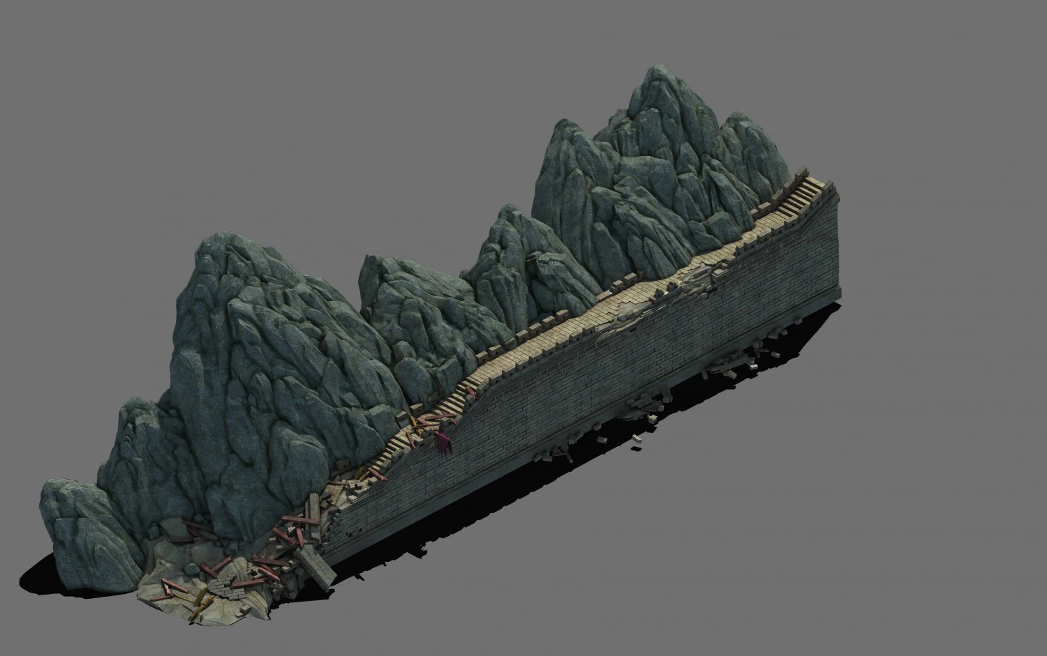 family defense battlefield - walls 3D Model .c4d .max .obj .3ds .fbx .stl .blend 
