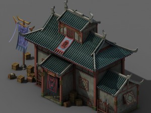 building - escort and inn Modèle 3D