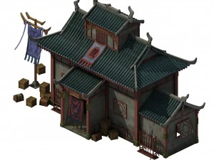 building - escort and inn 3D Model